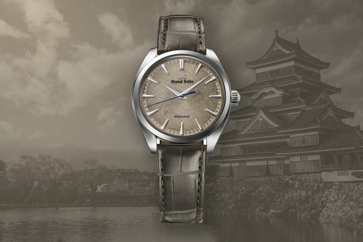 The first member-exclusive limited edition watch created for GS9 Club USA, #SBGY023 is inspired by a woodblock print of Matsumoto Castle, with a 'thin-dress series' case, Spring Drive Caliber 9R31, and a warm grey kirazuri dial (limited to 299 pieces). bit.ly/3tKOTzs