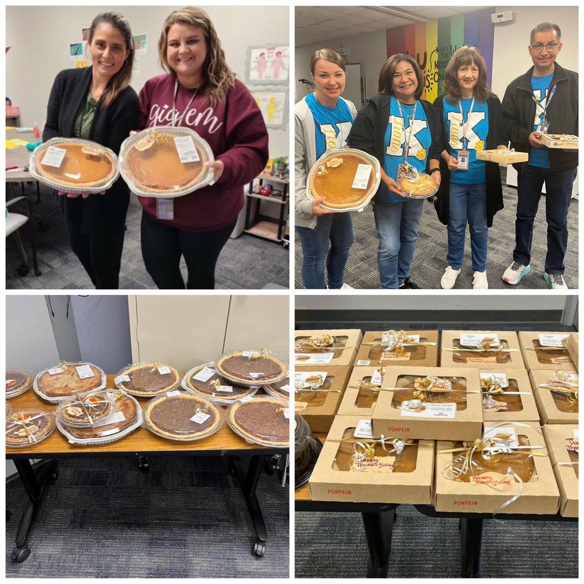 RKELions's tweet photo. Thank you @kinglionspta for providing delicious pies to out King  staff! We are thankful for you! #rke #katyisd #rkepta https://t.co/SVXYz1wvBC