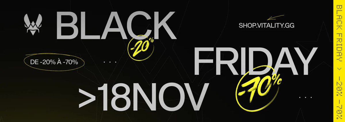 shynouh's tweet photo. THREAAAAAAD BLACK FRIDAY VITALITY 🐝

Eh oui, tu crois quoi? C'est le Black Friday et les codes de tes ambassadeurs passent de 5 à 10% !!! 😎 (SHYNOUH pour le mien) 🥳

Hop hop hop le shopping de l'équipe Vitality c'est ici : https://t.co/KUEXzgHuy6