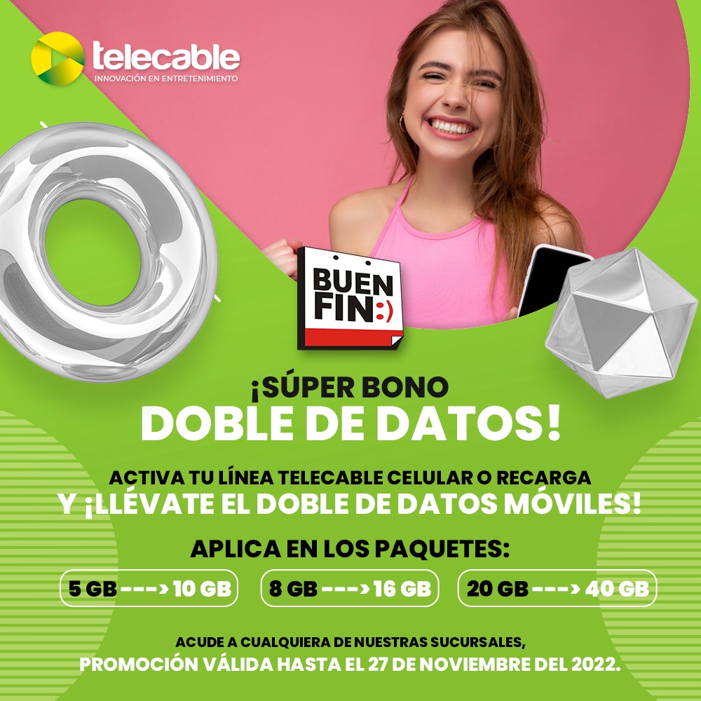 Siempre vamos a darte más, por eso te damos el doble de #DatosMóviles para tu celular😱🤩📲 aplica para nuevos suscriptores y para recargas.
No la dejes pasar, acude a cualquiera de nuestras sucursales o llámanos al 443 313 0183. #tedamosmás #morelia #buenfin2022 #BuenFin