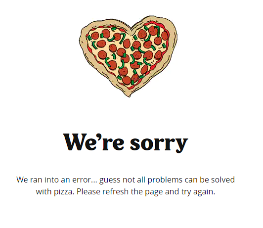 This tweet, just an hour old, hasn't aged well. Twitter is still up, while Pizza Hut's online ordering site is currently as dead as most of their dine-in locations.