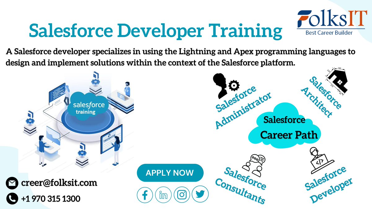 Folksitelearn's tweet image. #Salesforcedevelopertraining -@ bit.ly/3EmTLzo program will help you accelerate your career growth and give you good exposure in the salesforce field. Get #Salesforce Certification to become an expert #SalesforceDeveloper.
#salesforceadmin #followforfollowback #folksit