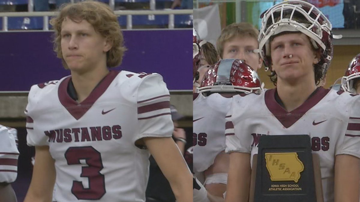 Henry Ryan before and after Mount Vernon's 30-23 loss today. Notice the blood on the jersey.

What a performance from the guy who was told he'd play quarterback five days ago. Gave it all.