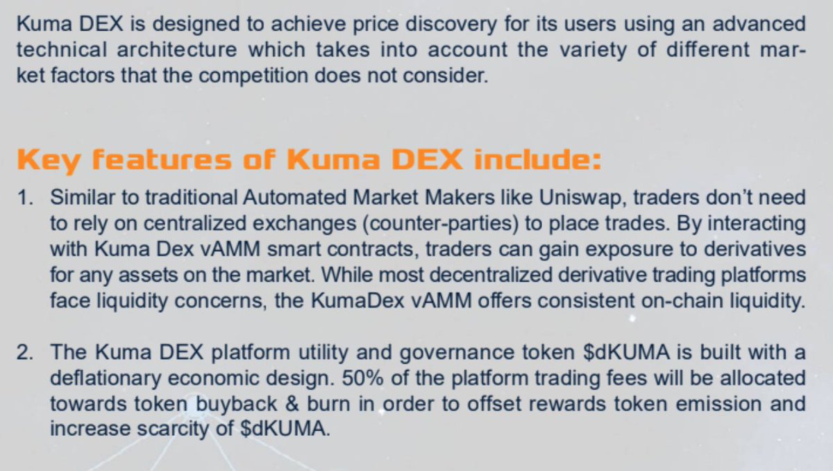 KUMASTAKER's tweet photo. @AltcoinGemsCom The best #crypto project to buy and has a chance to replace #Binance ?  definitely $dKUMA the governance &amp; utility token for #KumaDEX a decentralized vAMM based leverage trading platform up to 25x long/short. 
#Kumainu 100% decentralized WE ARE KUMA
Learn more  @OfficialKumaInu https://t.co/IcT8B3spX5