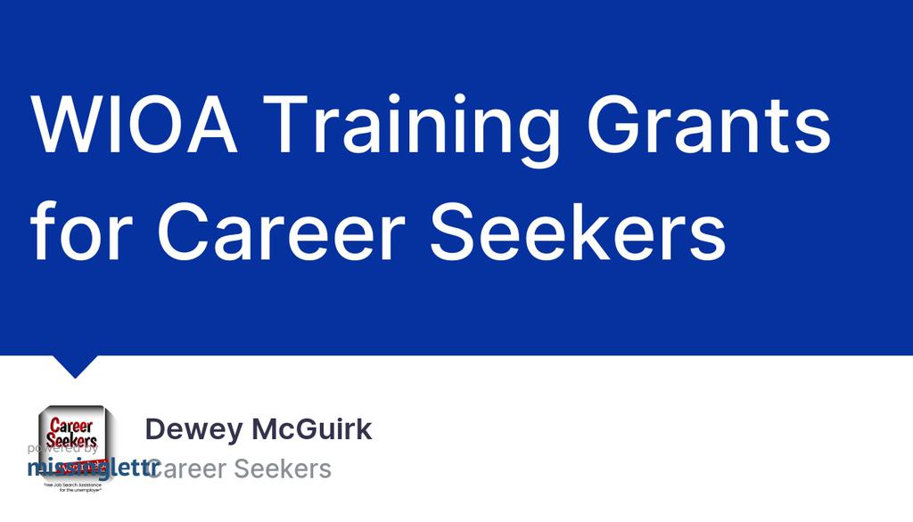 If you are unemployed, you might qualify for a federal grant that will pay up to fifteen thousand dollars for you to get trained, certified, and placed in your career at no cost to you.

Read more 👉 lttr.ai/40Sp

#WIOA #TrainingGrants #HighDemandCareers
