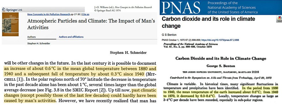 SimonMaxfield8's tweet photo. @EG10WX @BioSynchro @Con2704 @ChrisMartzWX It was a 0.3 to 0.4°C cooling from 1940-1970 until the 1980s. Then they changed the data so it wouldn't be so pronounced.

The Northern Hemisphere even cooled by -0.6°C from 1958 to 1963. So they erased that too.

#AnotherBadApple 🥴 https://t.co/xUOaJ5cOnS