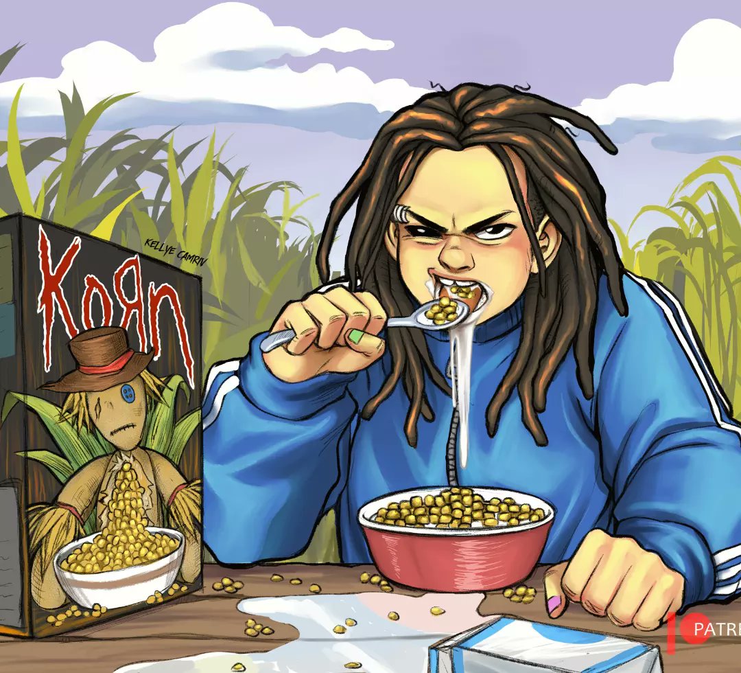 KellyeCamrivART's tweet photo. Korn flakes 🌽

Illustrations I made during the inktober days. 🍁

#fanart #illustration #digitalartwork #jonathandavis #korn https://t.co/oxImvpIJmx