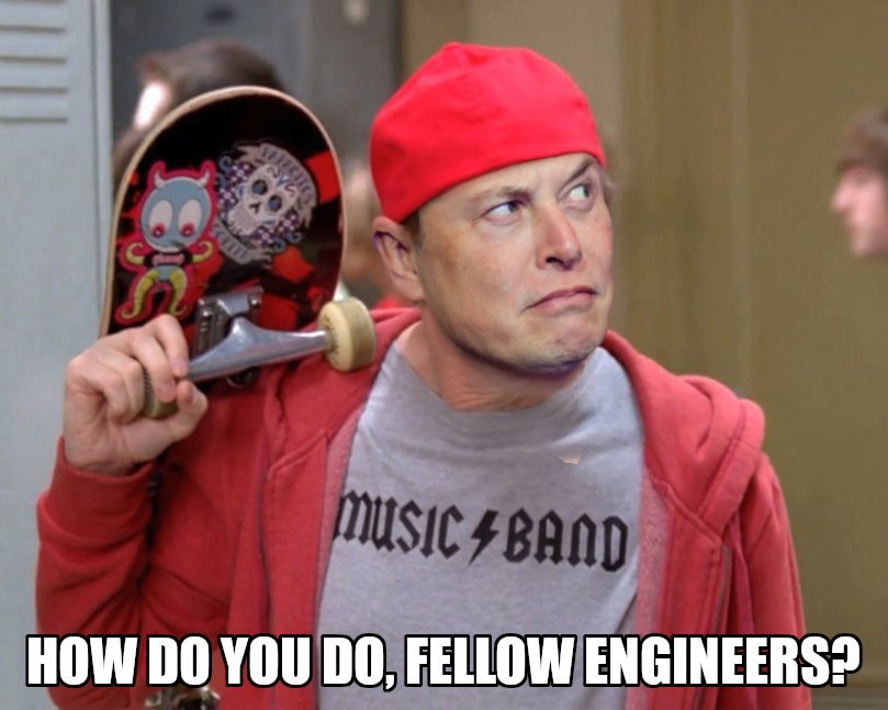 johnenator's tweet photo. Elon when "anyone who can actually write software" shows up on the 10th floor #ElonMusk #ElonMuskIsaGiantTurd https://t.co/CzYrj9MrYH