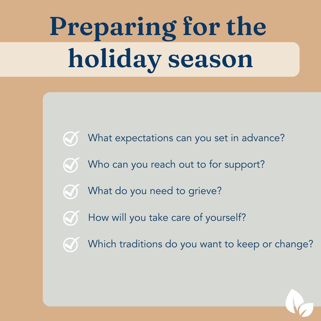 Holidays can be some of the toughest moments to navigate after a loss and everyone encounters grief differently. It can be helpful to proactively explore strategies to manage, cope and adapt. 

#bereavementcare #griefandloss #holiday #support
