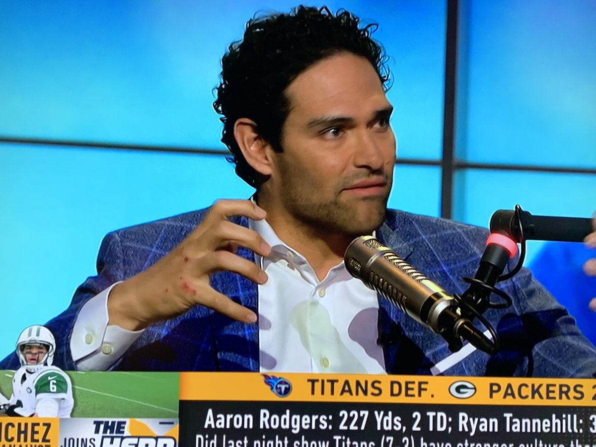 MediaLiarz's tweet photo. The #First48Hours Investigators need to check into what @Mark_Sanchez was up to before his appearance on #TheHerd today… dude might be trying to use @ColinCowherd and @jasonrmcintyre as alibis. Who tf he killed? https://t.co/DRWHoO8n8A