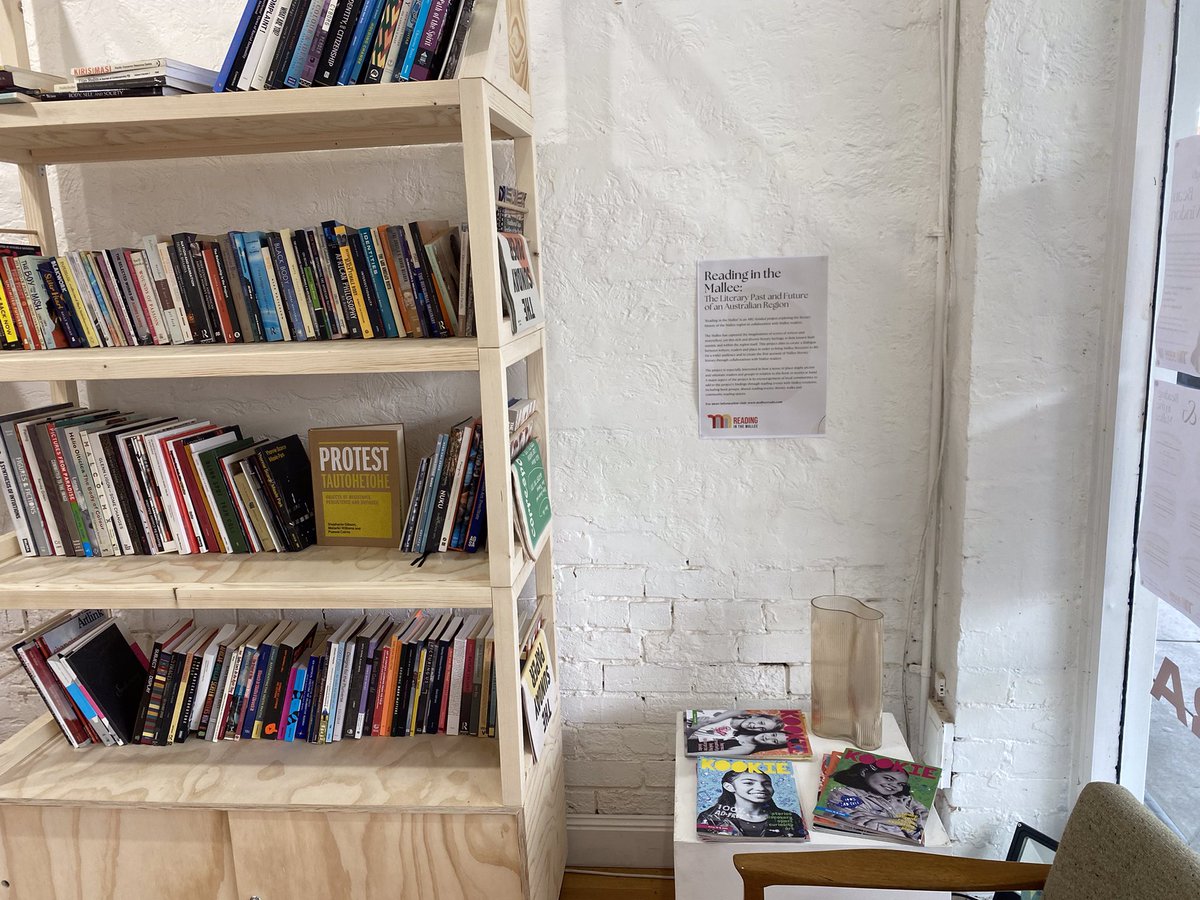 Here we are all set up with Community Reading Room at <a href="/artsmildura/">Arts Mildura</a> ! Come on through and don’t forget to check out the free program we have running this week 🌞 📚