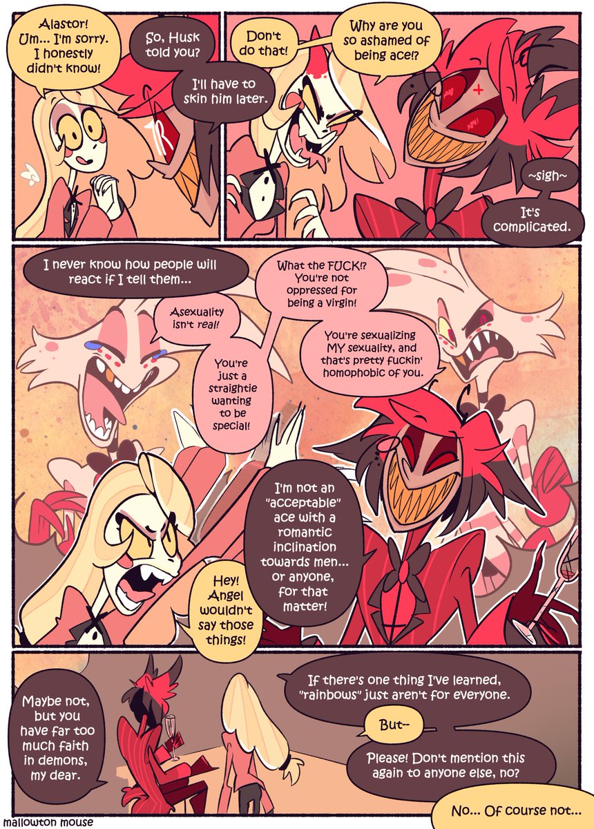 🏳️‍🌈💜 RadioPride Readability Update 🦌🎙️
There'll be a little treat at the end, haha;
Thank you for all the support if you choose to do so!
#HazbinHotelAlastor #HazbinHotel #Comic
#Radiodust #HazbinHotelAngelDust 
🧵 1/2