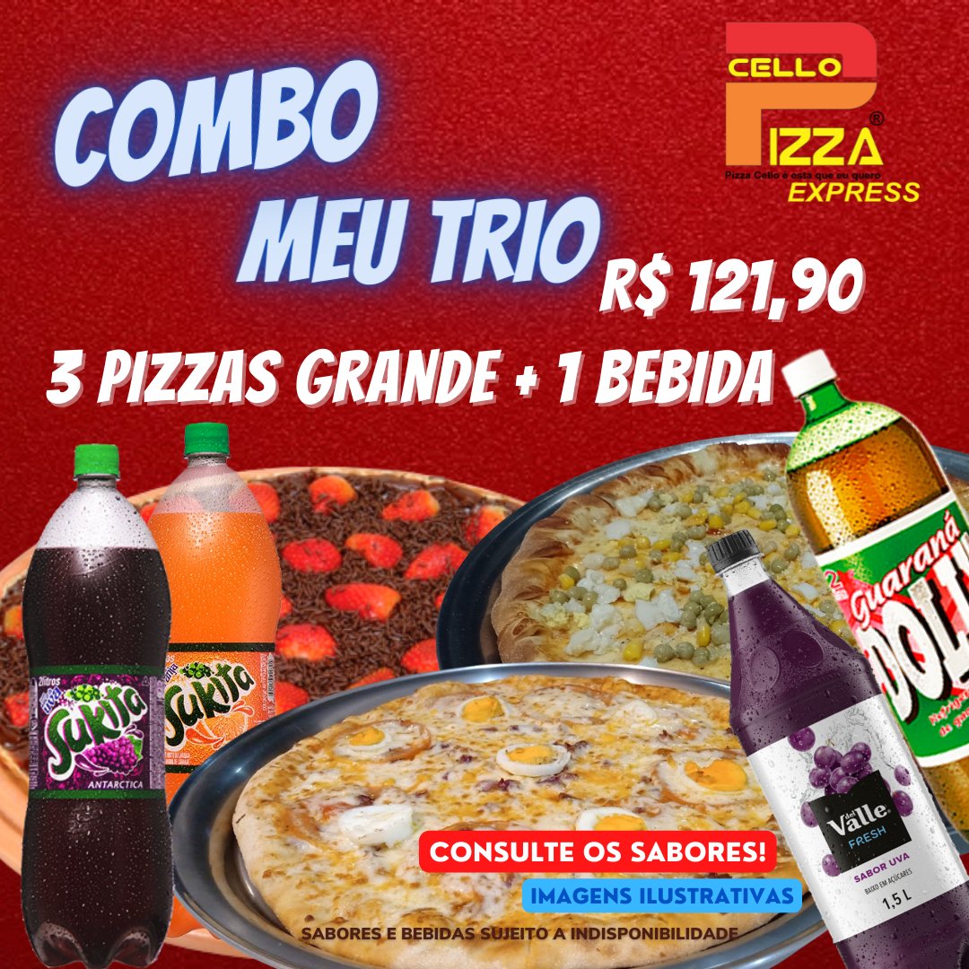 pizzacello's tweet photo. Combos que cabem no seu bolso.
Pizza Cello
11 95842-7785 ou LIGUE 11 5842-7785
🤳Faça seu Pedido
➡ https://t.co/zZYCVliw29
Aberto até 1h
#pizzacello #amopizzacello #pizzacelloamelhor https://t.co/RjUX7rxl7B