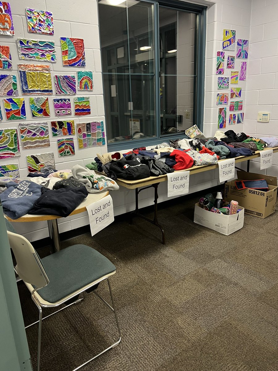 Lost and found tables are set up. They will be available through the end of the school day on Tuesday 11/22