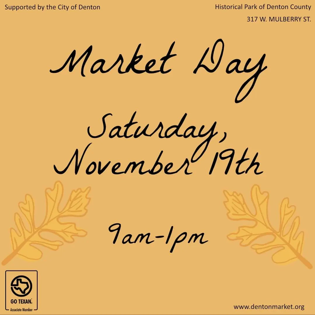 There are only 2 more market days this year! 🗓 Join us tomorrow, November 19th from 9am-1pm and get everything you need for Thanksgiving dinner! 🥧🥕🦃

We accept SNAP benefits! Come to the Market Booth for more information.📋
<a href="/cityofdentontx/">City of Denton, TX</a> <a href="/GOTEXAN/">GOTEXAN</a>
instagram.com/p/ClH3LQfrD_X/…