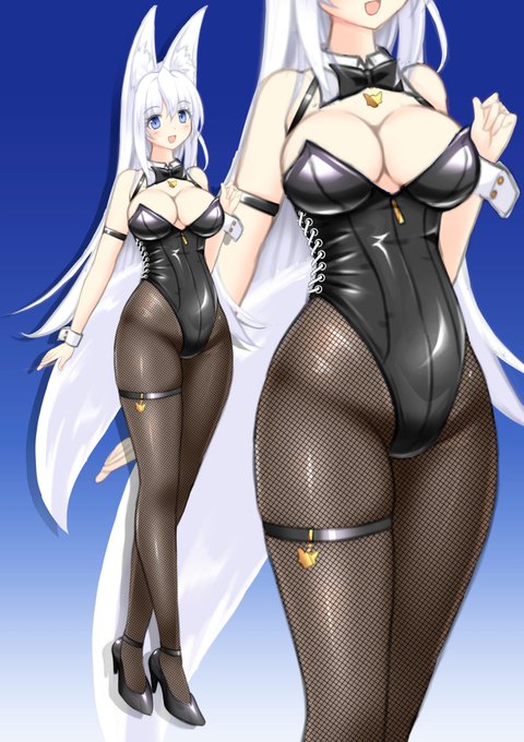 シロ、バニーガールのすがた 