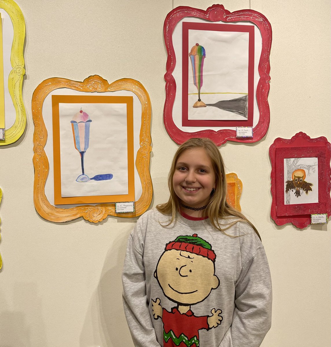 JonesKandes's tweet photo. It was a great night @BlueHouseToo supporting the showcase of student artwork of @Reed_Elementary students. Great job Reed Owls!! https://t.co/0XZZJU7ncR