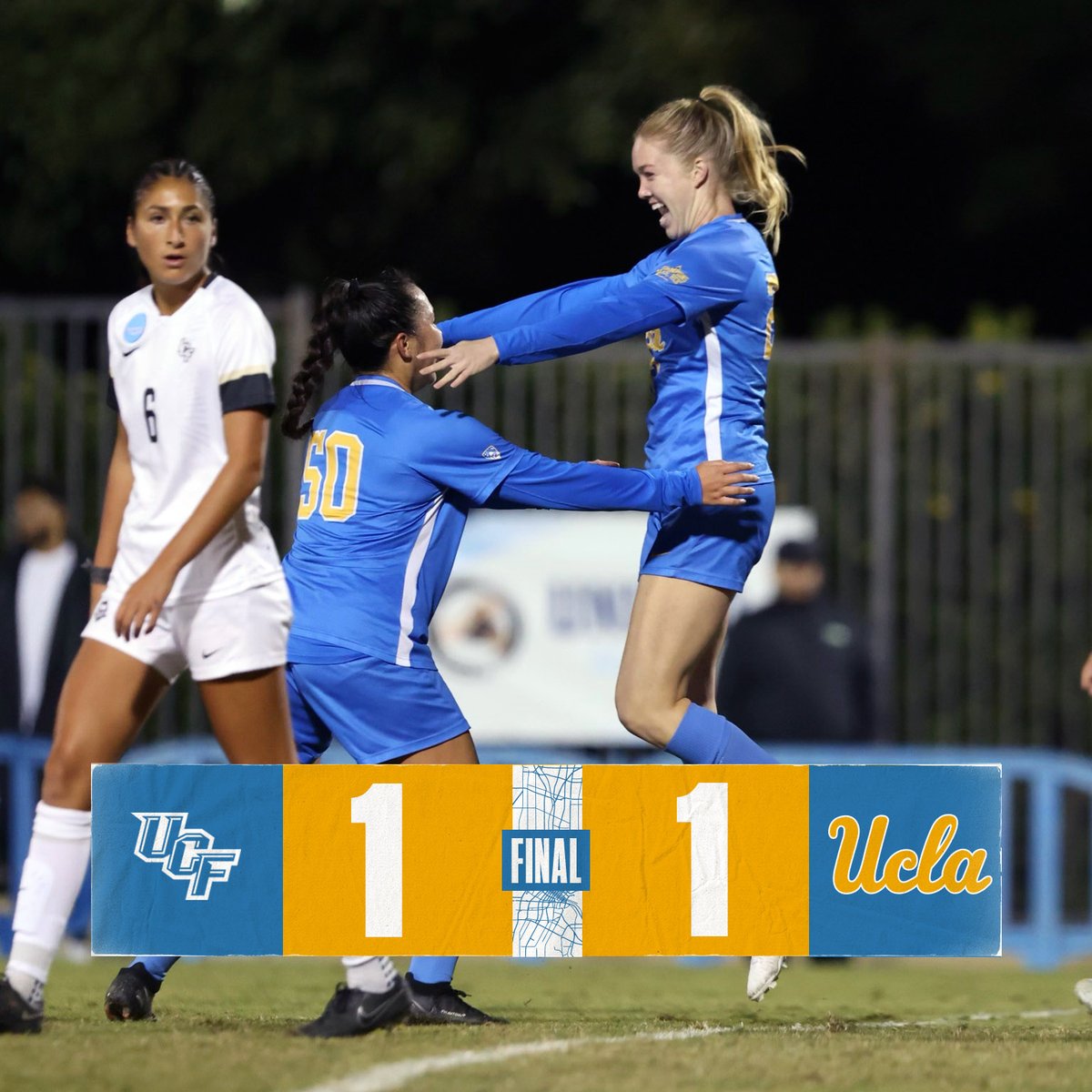 FINAL: UCLA 1, UCF 1 (UCLA advances on PKs, 3-0) #GoBruins | #NCAASoccer