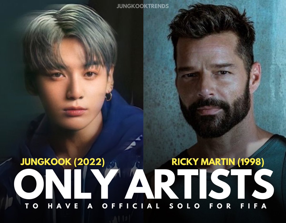 Jungkook is the First Artist in History to have an Official Solo Track for the World Cup since Ricky Martin in 1998.