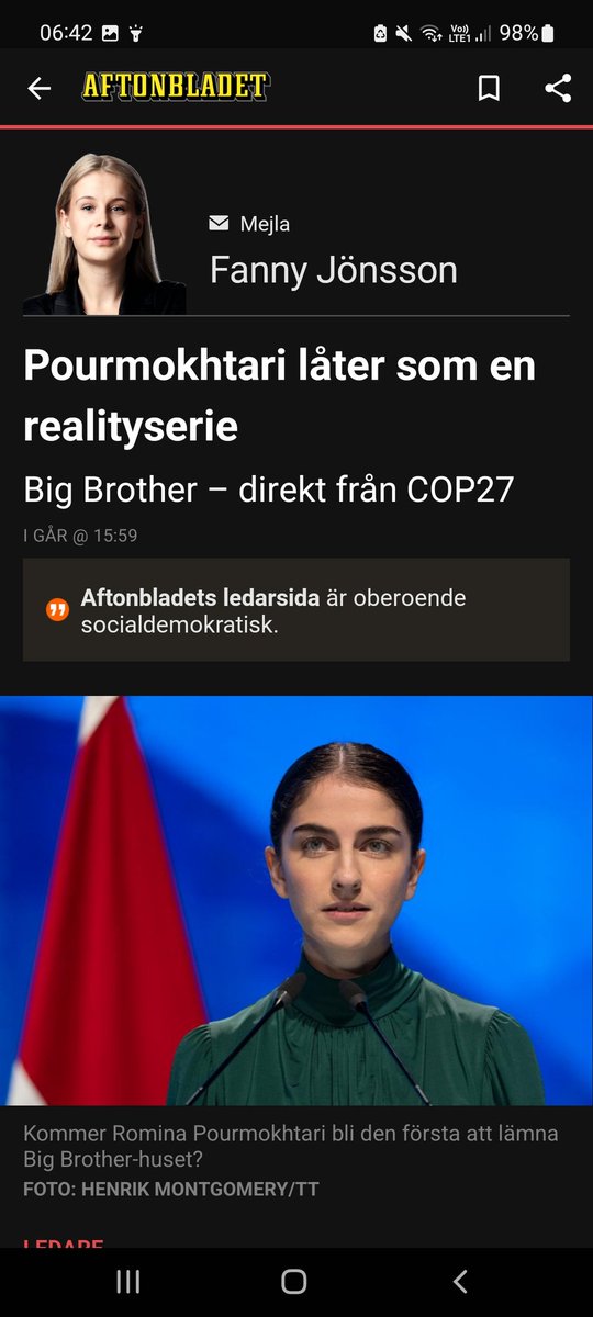 Charliebergst10's tweet photo. Har ni märkt att @bladetledare har hittat en ny hackkyckling? Det är inte längre @BuschEbba utan en annan ung kvinna som ligger i fokus för extremt låga nivåer på ledare. Hoppas att @RPourmokhtari bara kan skratta åt detta, dagisnivå! #svpol #svpolitik https://t.co/C1eVbZVVBE