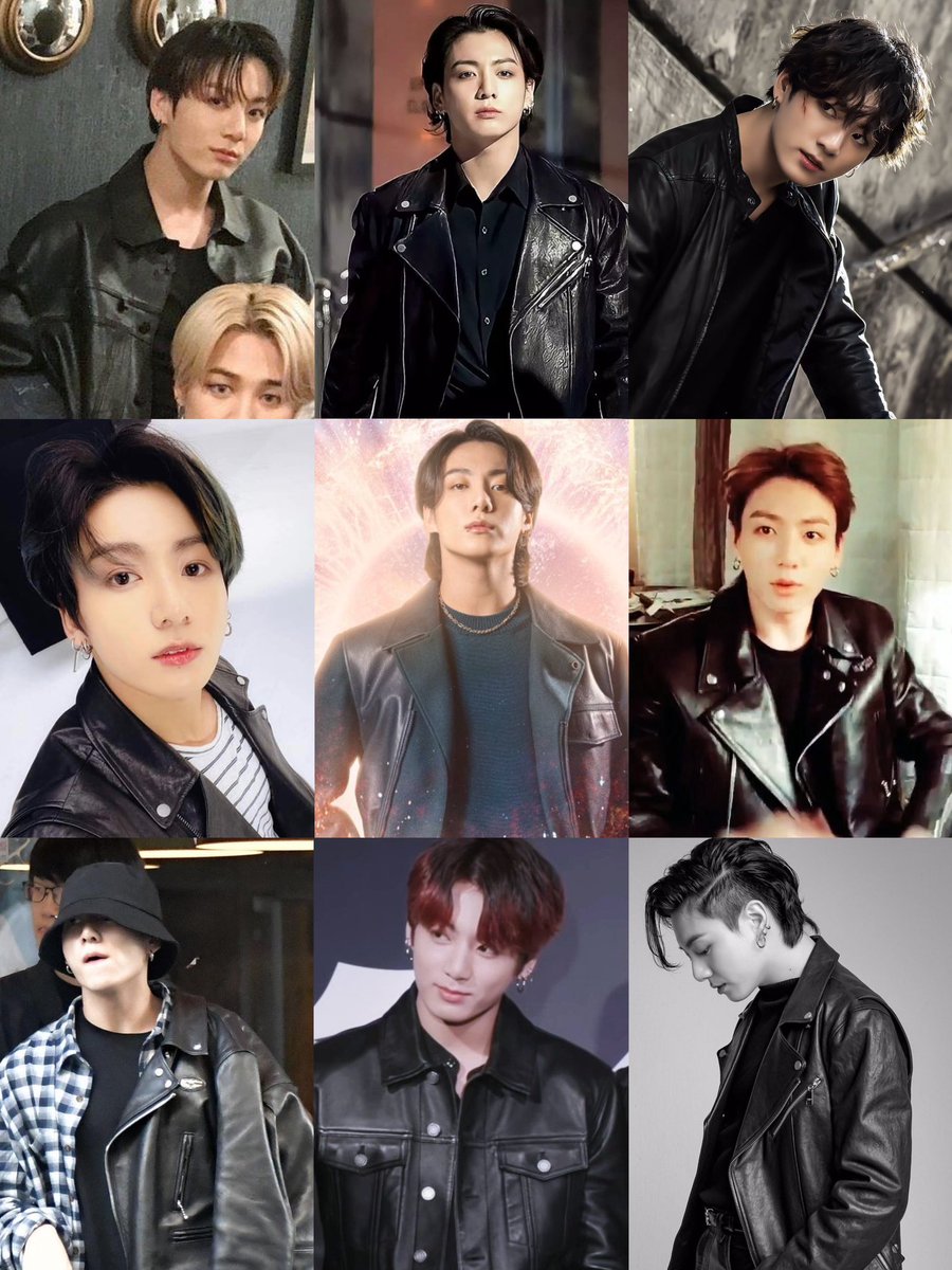 randomjungkook's tweet photo. jungkook in black leather jacket https://t.co/KxZHwavINQ