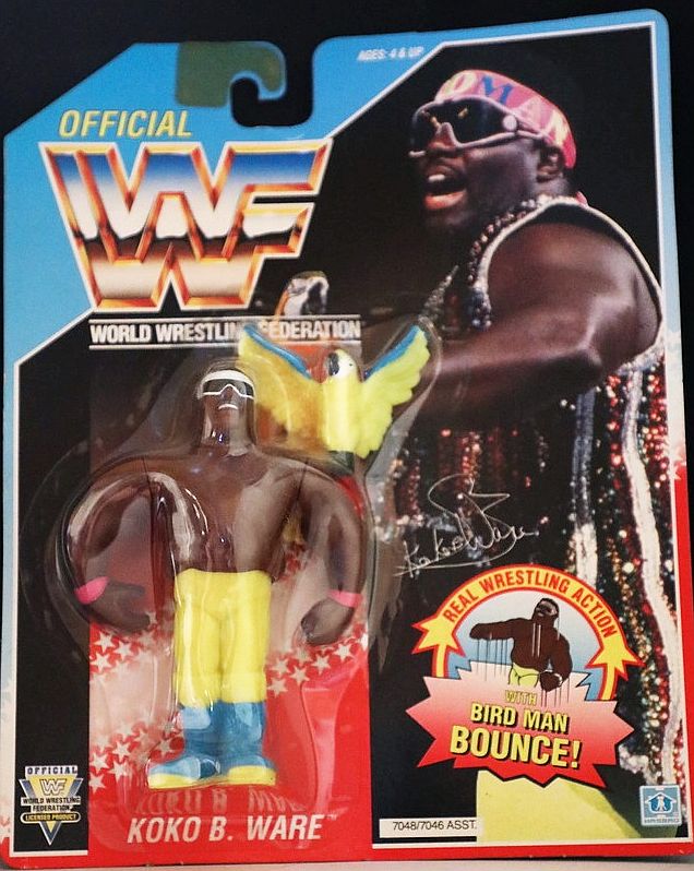 WWF Hasbro Series 3 Koko B. Ware with 'Bird Man Bounce!' 🦜 @wwekokobware #WWF #WWE #Wrestling #Hasbro #KokoBWare
