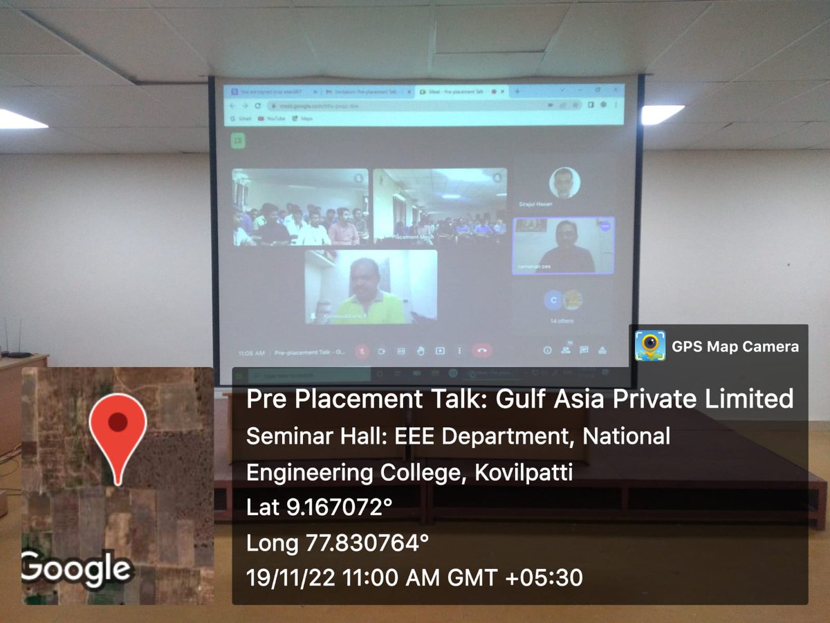 hod_eee_nec's tweet photo. 19.11.2022:Preplacement Talk for IV EEE by Gulf Asia Engg &amp; Products.
@NECKVP 
#ThinkEEEthinkNEC #necplacement #NECAlumni #Nationalengineeringcollege #engineeringcollege #kovilpatti #tirunelveli #kanyakumari #tamilnadu #engineeringadmissions #placements #Placement #GulfAsia #GAEP https://t.co/pCVkiwN4qs