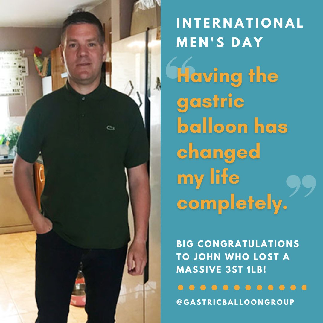Happy International Men's Day! 🤩🥳 Highlighting our patient, John today who lost over 3 stone with our #gastric balloon! Full story here: gastricballoongroup.com/gastric-balloo… #police #weightloss #mensday #internationmensday #celebration #weightlosstransformation #menshealth