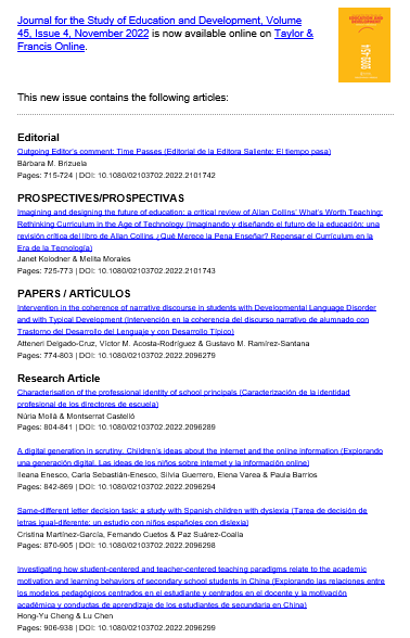 jsed_infancia's tweet photo. Check out the new JSED issue (45/4)
https://t.co/OVTpxVWjyA
#JSED #development #education https://t.co/MJiLGQx1nh