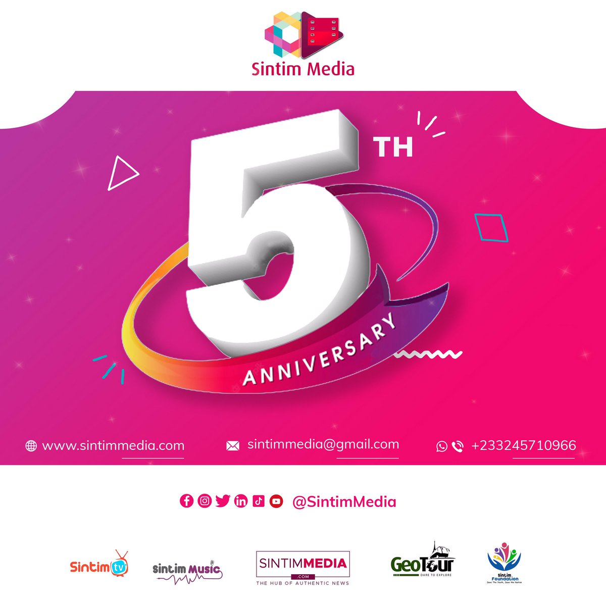 5years of Impactful Blogging &amp; New Media Excellence. 

Thank you for Growing with us 🙏👨🏾‍💻
cc: <a href="/sintimmedia/">SINTIM MEDIA</a> <a href="/SintimTv/">SINTIM TV</a> <a href="/GeoTourGhana/">GeoTour</a> <a href="/sintimfoundaton/">SINTIM FOUNDATION</a> 

#SintimMediaAt5
