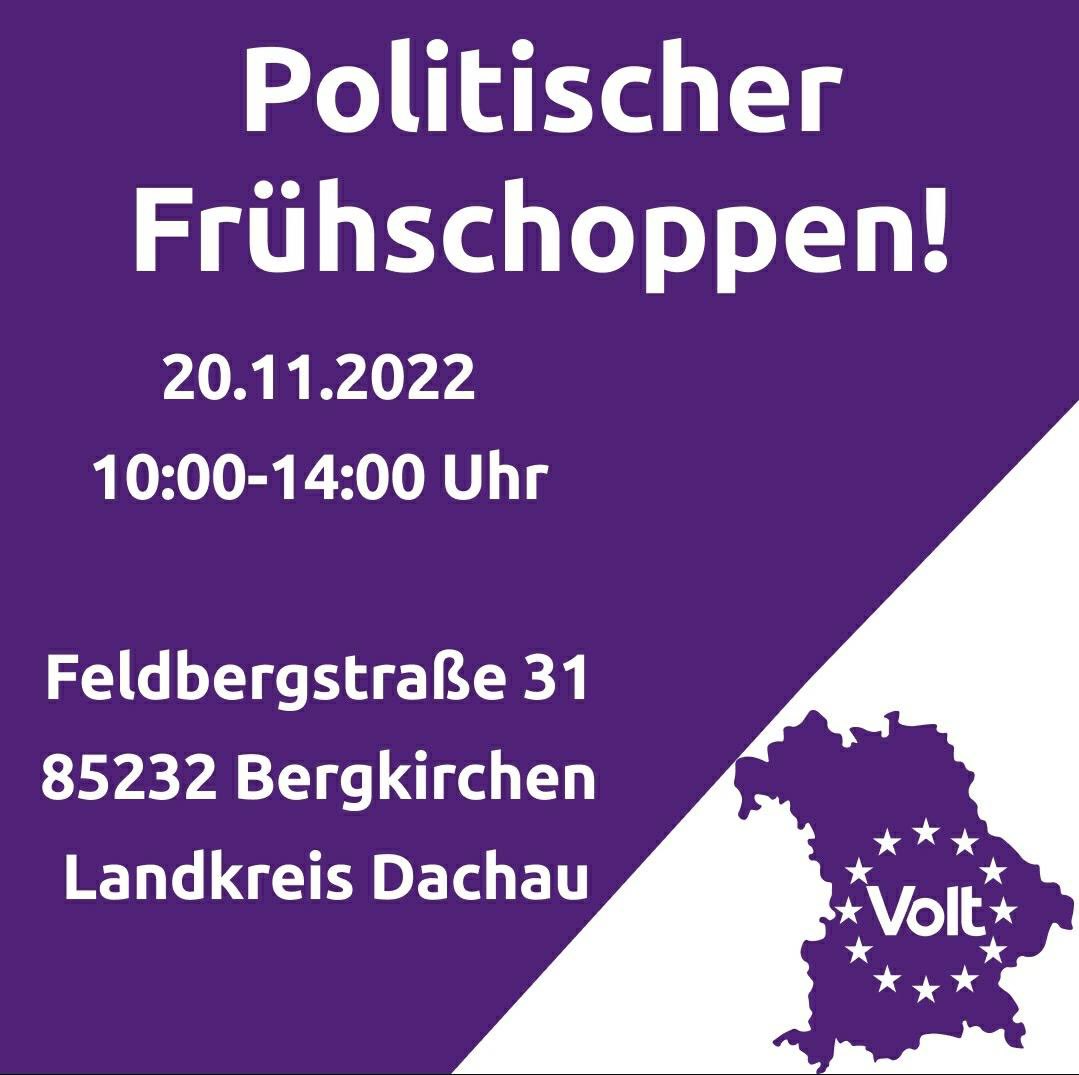 Morgen in Präsenz, Mit Weißwürscht und so weiter.
#voltdachau #voltbayern