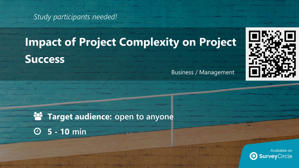 daily_research's tweet image. Participants needed for online survey!

Topic: &quot;Impact of Project Complexity on Project Success&quot; surveycircle.com/ZCP7BP/ via @SurveyCircle

#ProjectComplexity #ProjectSuccess #ProjectTeamPerformance #ProjectGovernance #survey #surveycircle