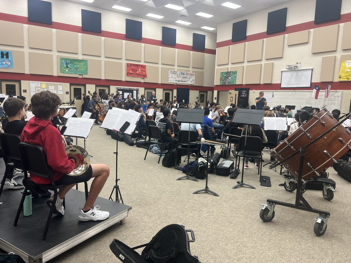 elsik_orchestra's tweet photo. Region 23 Philharmonic rehearsal with Maestro Bingiee Shiu. Concert 5pm tomorrow @ Tompkins HS. Congratulations to Pablo Gomez (Elsik double bass), Oluwashina-Ayo Gbemisola (Elsik trumpet), Daniel Rivas-Velasco (Elsik trumpet), and Tony Luong (Kerr violin) https://t.co/TWkQfWvZSQ