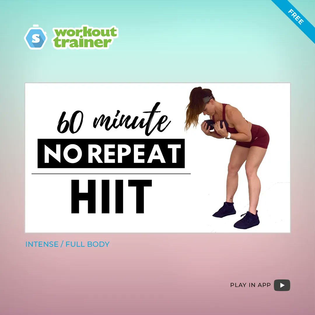 skimble's tweet image. Follow along with @PennyBarnshaw as she takes you through this 60-min no repeat HIIT workout. Try it out in Workout Trainer to enjoy the benefits of heart rate feedback and calories burned info - bit.ly/3tsVvlO 📲
#hiitworkout #hiitroutine #dumbbellworkout