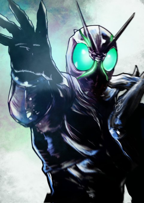 仮面ライダーSHADOWMOON描いてわかったけど怒り顔なんだね#仮面ライダーBLACKSUN #ブラックサン  #仮面ライダー 