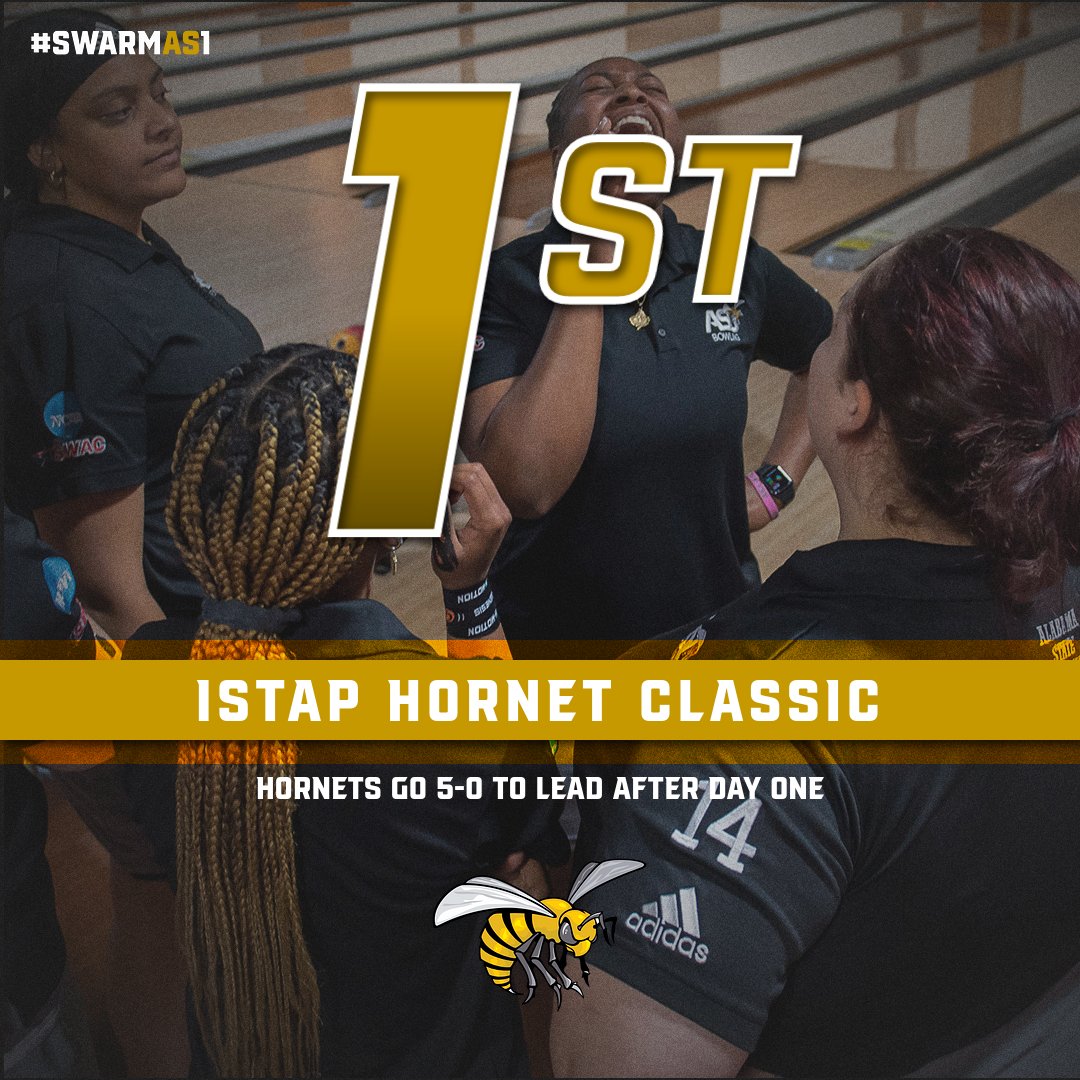 ISTAP Hornet Bowling Classic Day 1️⃣  is in the books. Your 🐝 win all 🖐🏾 baker matches to lead the teams standings. Come out for Day 2️⃣ at 9 am  on Saturday at AMF Bowlero in Montgomery. 

#SWARMAS1 | #IAMSWAC