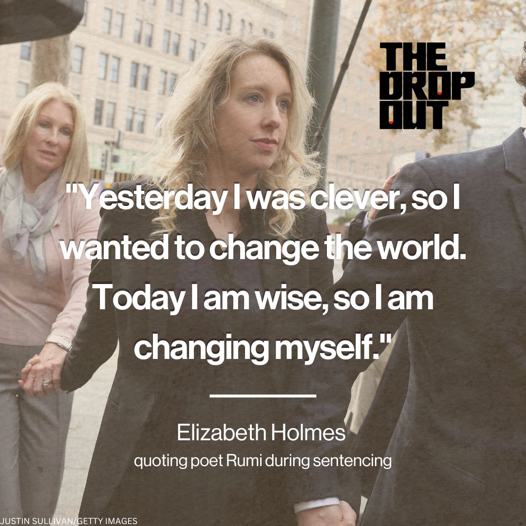 ABC News Radio (@abcnewsradio) on Twitter photo #ElizabethHolmes has been sentenced to more than 11 years in prison, 135 months, plus, 3 years of supervised release.
Listen to a BONUS episode of #TheDropout with host <a href="/RebeccaJarvis/">Rebecca Jarvis</a> now available: bit.ly/3hXx9hC #ElizabethHolmes has been sentenced to more than 11 years in prison, 135 months, plus, 3 years of supervised release.
Listen to a BONUS episode of #TheDropout with host <a href="/RebeccaJarvis/">Rebecca Jarvis</a> now available: bit.ly/3hXx9hC