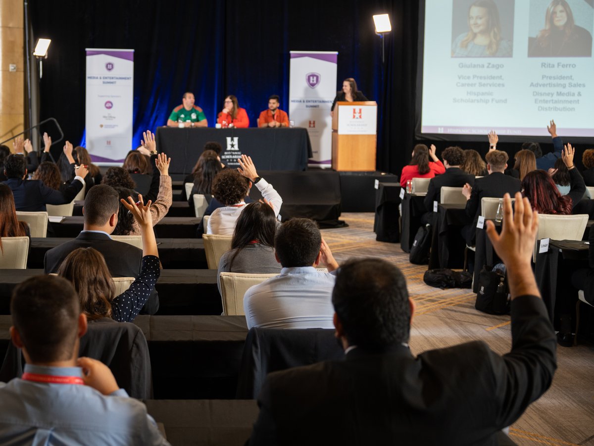 HSFNews's tweet photo. Great panel discussion on "The Unwritten Rules" heard directly from sponsor industry leaders of the Hispanic Scholarship Fund today at HSF's Media & Entertainment Summit! #HSF #Disney #ReimagineTomorrow #EA #3Pas #ME22 https://t.co/55jmoclBqR