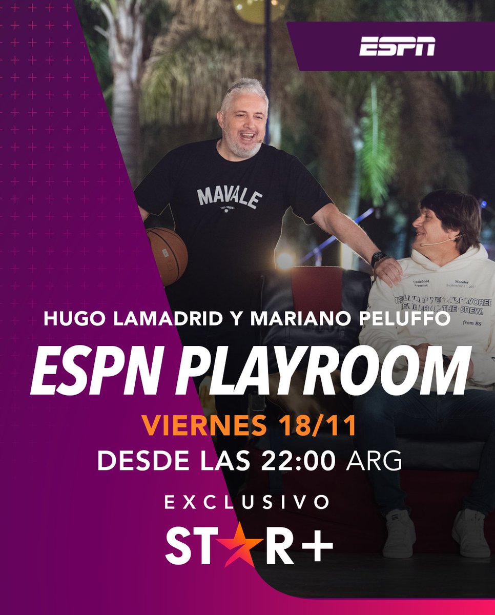 Mariano Peluffo (@marianopeluffo) on Twitter photo Hoy estrena esta locura hermosa que pilotea <a href="/miguegranados/">Migue Granados</a>
Nos reímos mucho con el volante central <a href="/hugohlamadrid/">Hugo Lamadrid</a> en @ESPNPlayroom Hoy estrena esta locura hermosa que pilotea <a href="/miguegranados/">Migue Granados</a>
Nos reímos mucho con el volante central <a href="/hugohlamadrid/">Hugo Lamadrid</a> en @ESPNPlayroom