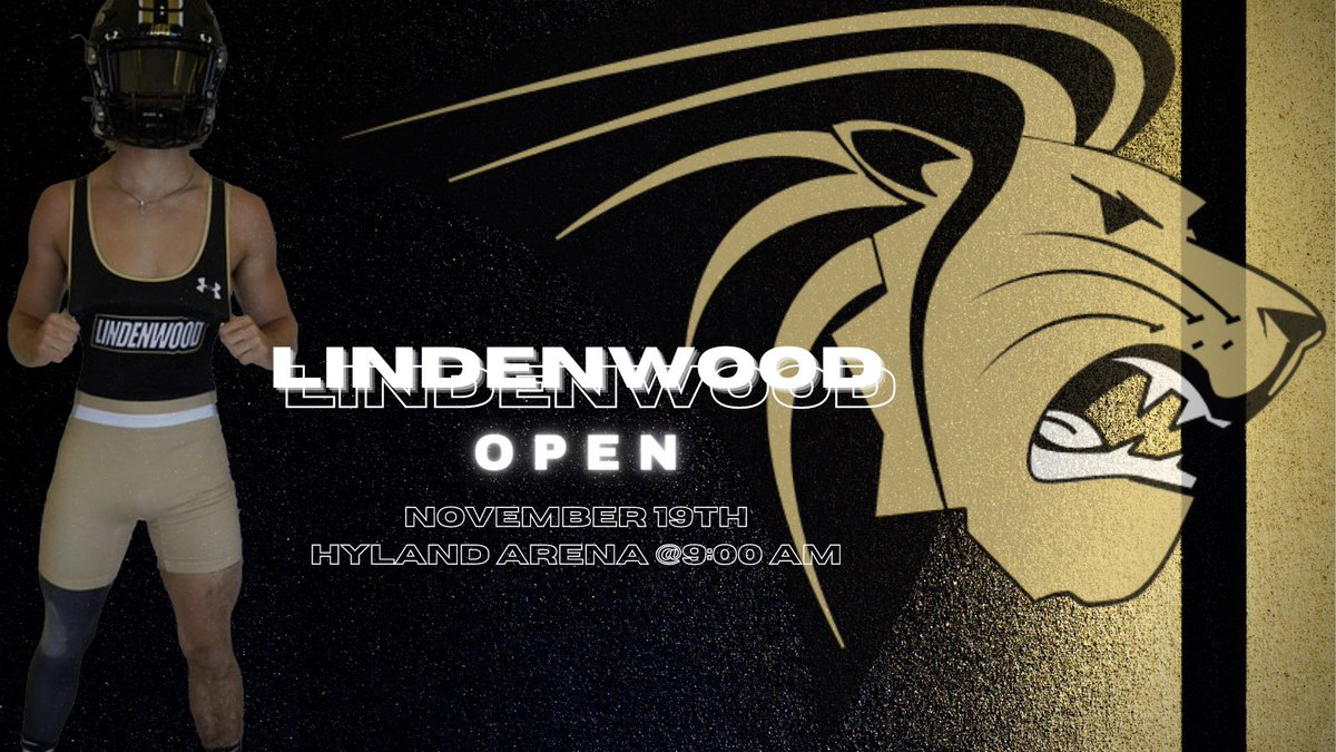 LUWrestling's tweet photo. Lindenwood Wrestling hosts their annual Lindenwood Open tomorrow 11/19!

Come join us in Hyland Arena, wrestling starts at 9 am!🦁💪🏼 #oneroar https://t.co/D2Fm9iimhs