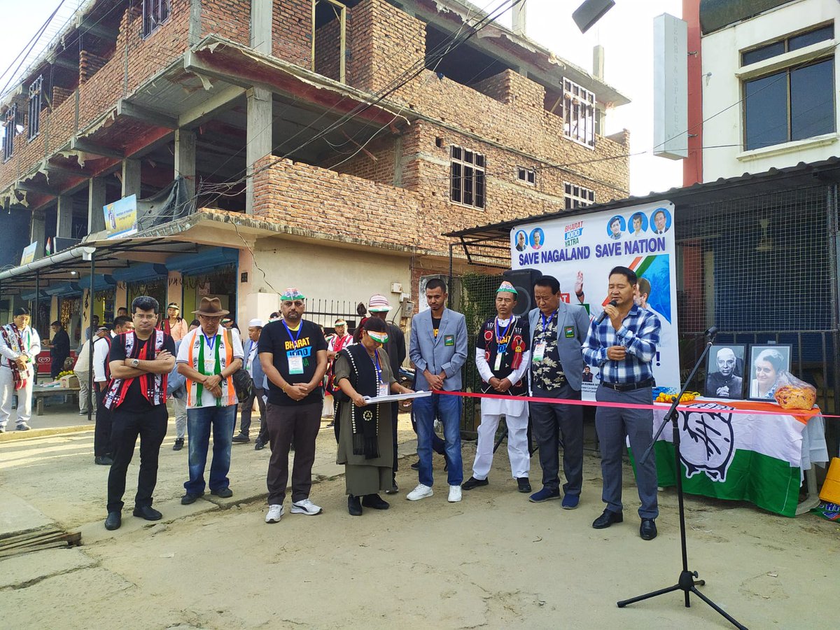 INCNagaland's tweet photo. Bharat Jodo Yatra started from DC court junction Dimapur with an address from the PCC President Shri @kewekhapetherie

#BharatJodoYatraNagaland https://t.co/1jb8EhVgQo