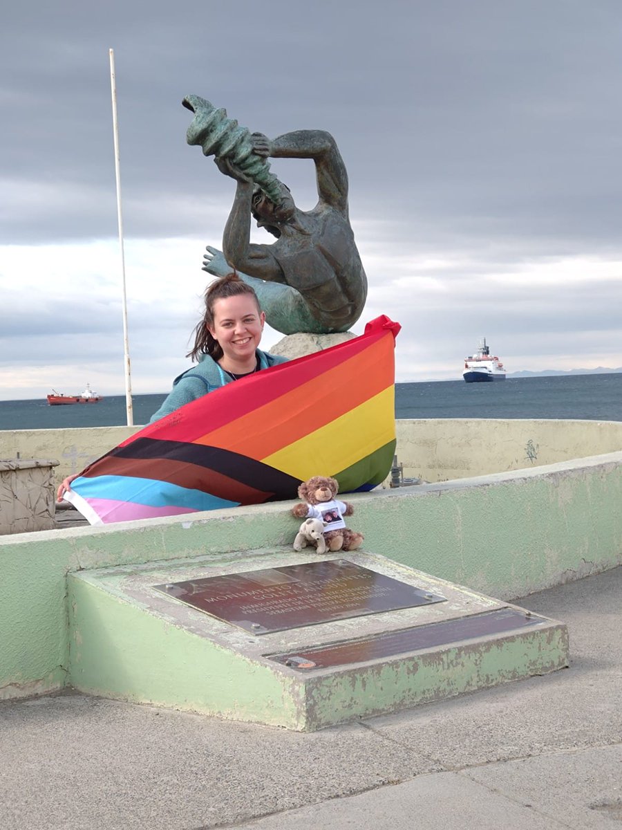 MarineMads's tweet photo. Happy #PolarPride2022 from windy Punta Arenas! Super exciting to be so far south for the third #PolarPrideDay 🥰🏳️‍🌈🏳️‍⚧️ https://t.co/lsGR1VDhVl