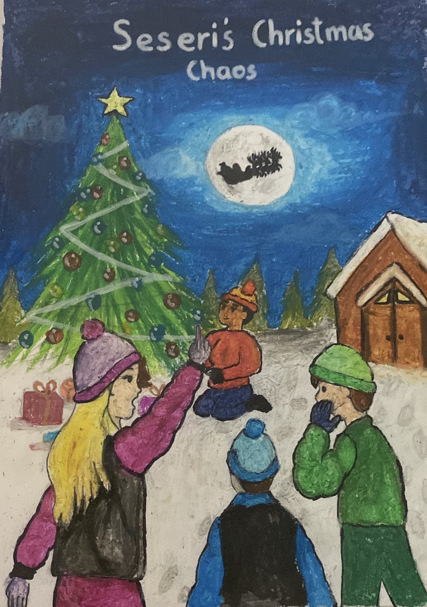 We are publishing a Christmas book in grade 7/8 this year with the help of <a href="/studentreasures/">Studentreasures</a> and one of my immensely talented grade 7s created our cover page! Look at the detail!!!! <a href="/JFDPCDSB/">St. John Fisher DPCDSB</a> <a href="/DPCDSBSchools/">Dufferin-Peel Catholic District School Board</a> 🎄