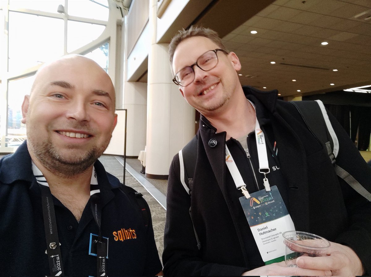 MikeyBronowski's tweet photo. People of data, meet @dhmacher the creator of @dataspeakers
#PASSDataCommunitySummit
#sayhelloatpass https://t.co/MNWWnlUoVx