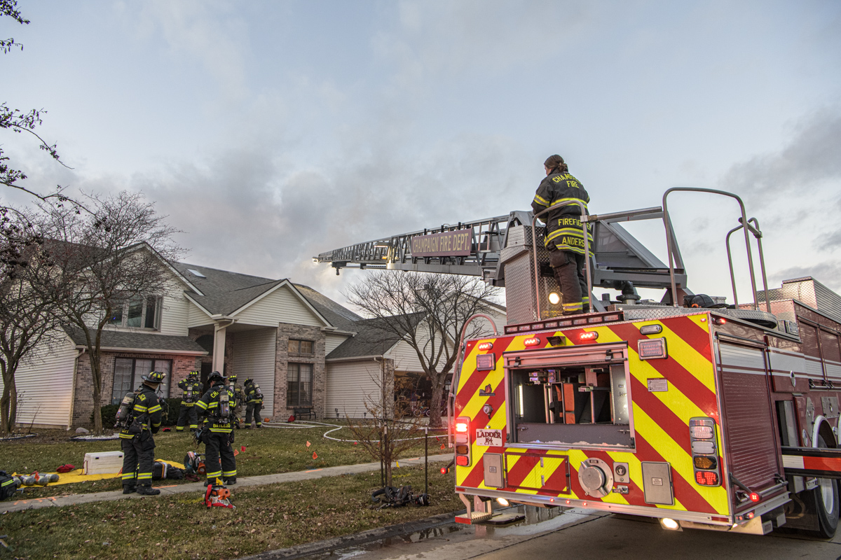 ChampaignFire's tweet photo. Earlier today Champaign Fire responded to a residential fire at 1507 Casselbury Ln. that was quickly &amp; professionally extinguished with a transitional attack that limited the fire to just several rooms. #ISOClass1 https://t.co/eSZ8Il0r0D