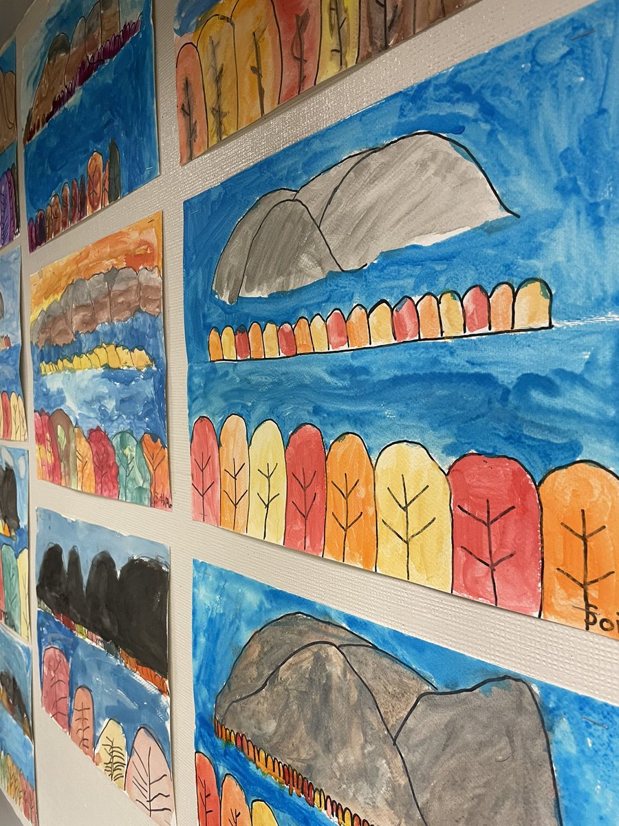 Autumn watercolours from grade 3!