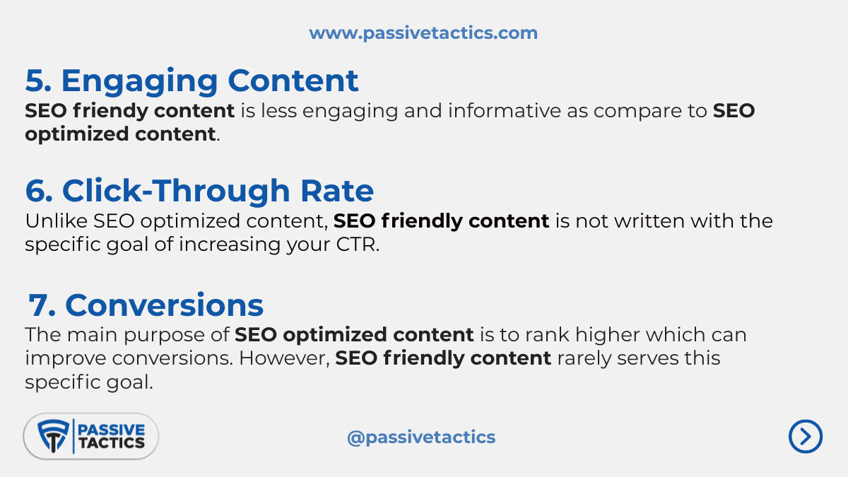 TacticsPassive's tweet image. There is a lot of confusion surrounding the terms "SEO-friendly" and "SEO-optimized." Here, we break them down for you so you can understand which type of content is right for your website.
#seofriendlycontent #seooptimizedcontent #seofriendlyvsoptimized #passivetactics