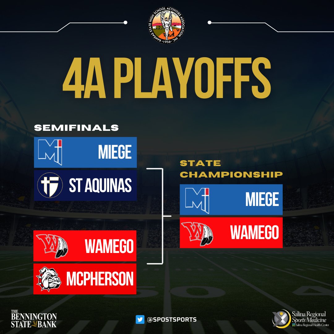 The stage is set, it all comes down to this 👀

<a href="/WamegoFootball/">Wamego Football</a> will take on Bishop Miege for a 4A state title next Saturday