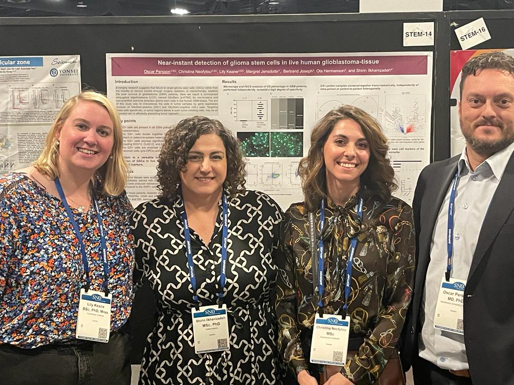 Proud to be part of this amazing team trying to improve clinical resection and survival outcomes for high-grade glioma patients using a novel stem cell detection method #sno22 <a href="/shirin_ilk/">Shirin</a> <a href="/christie_inalab/">Christina Neofytou</a> Oscar Persson <a href="/celluminova/">Celluminova</a>