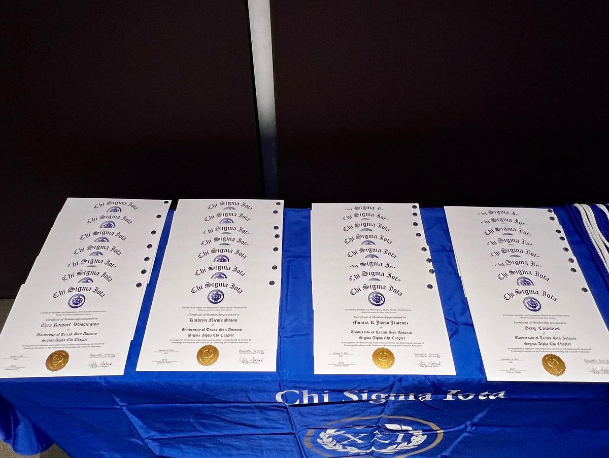 JohnJonathan's tweet photo. 11.18.2022 @ChiSigmaIota &amp; #SigmaAlphaChi @UTSA @UTSACOEHD @UTSACounsDept inducted its newest members. Thanks to our speaker Dr. @docspurge, our dpt. chair Dr. @ThelmaDuffeyACA &amp; our amazing #SigmaAlphaChi chapter leaders, Dr. Devon Romero &amp; I are proud to serve as your advisors! https://t.co/KAexqXNiIL